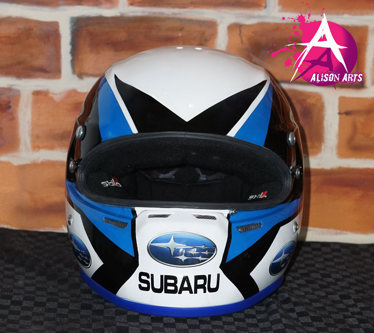 custom airbrushed WRX helmet