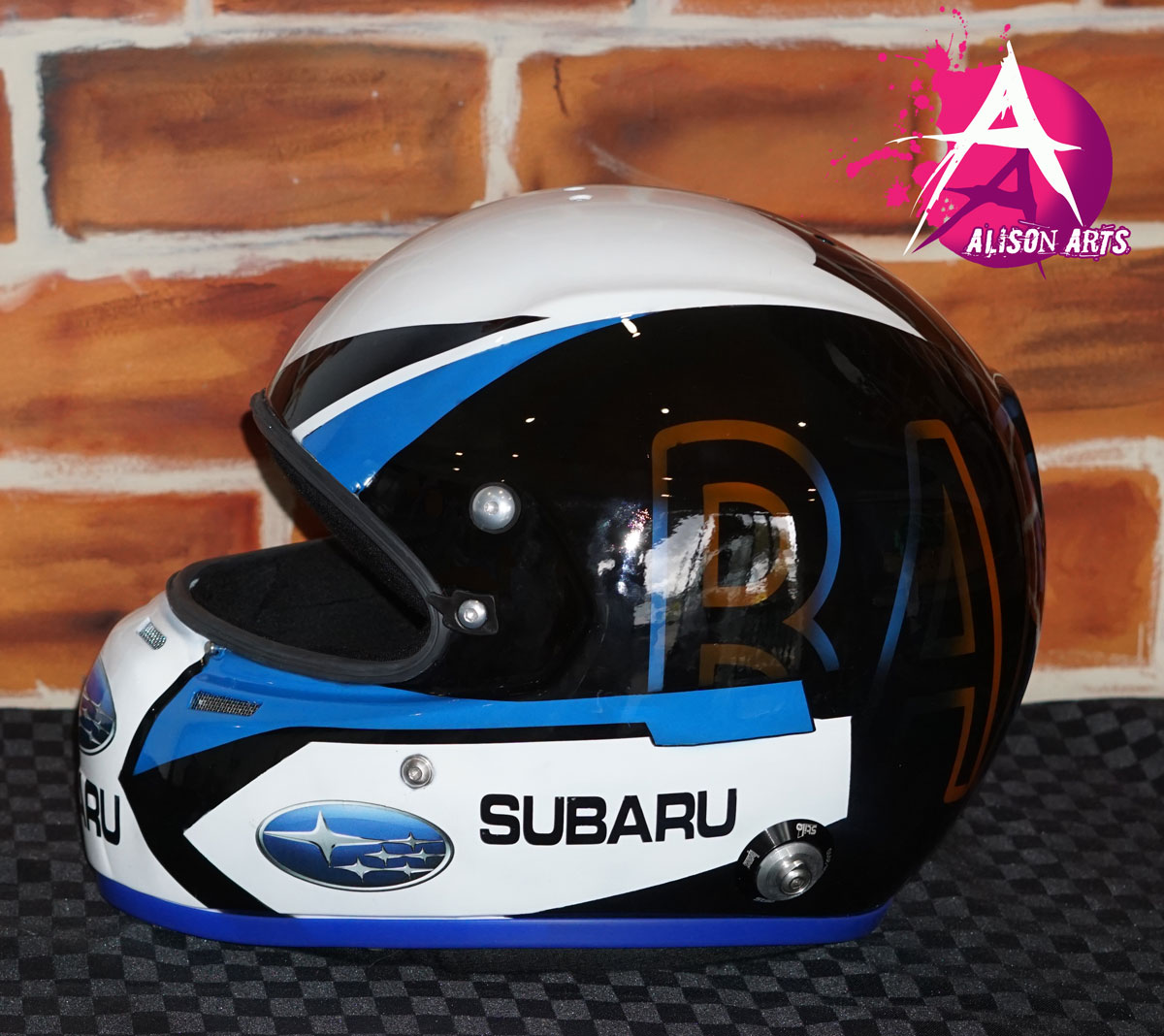 Custom painted Subaru WRX helmet