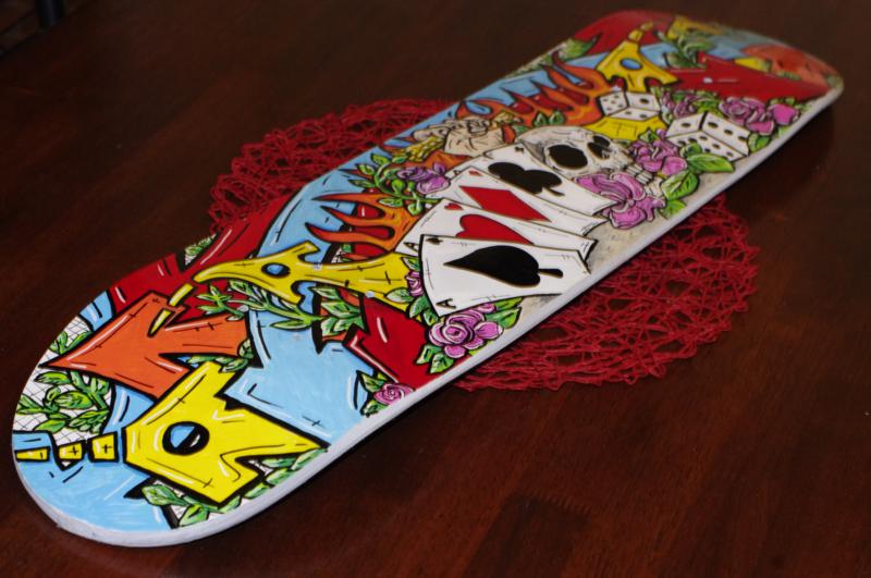 custom painted skateboard deck