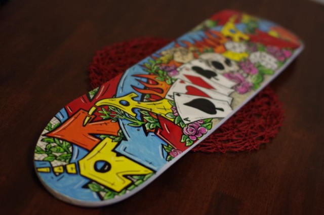 custom painted skateboard deck