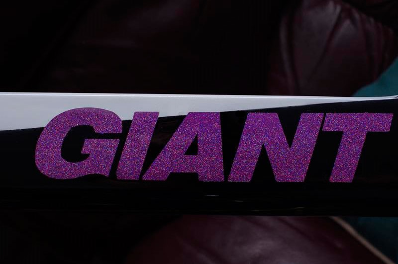 Custom painted Giant Trinity bicycle – pink metal flake