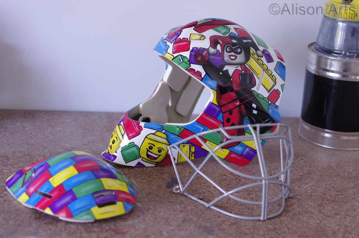 Custom painted ice hockey mask