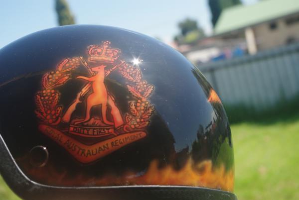 Custom painted army helmet