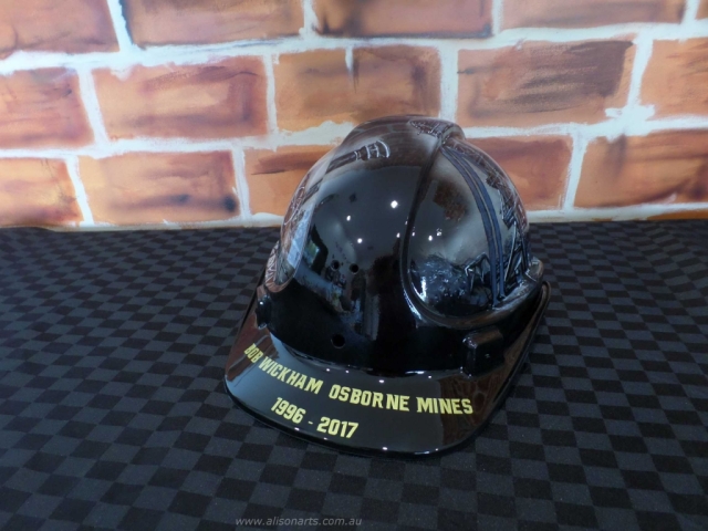 osborne mine custom airbrushed hard hat helmet