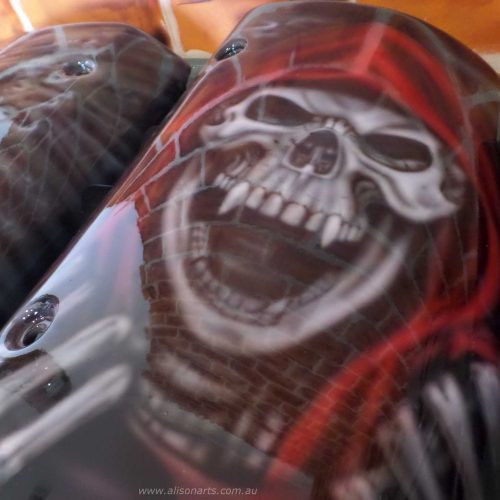 custom painted vampire skull engine covers