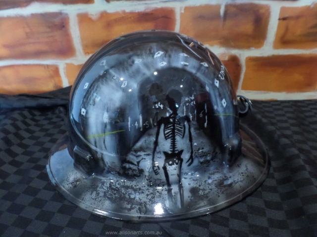 Underground mafia airbrushed custom miners hardhat helmet