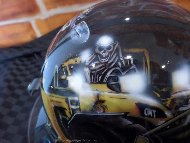 custom airbrushed hard hats by alison arts custom paint and airbrushing