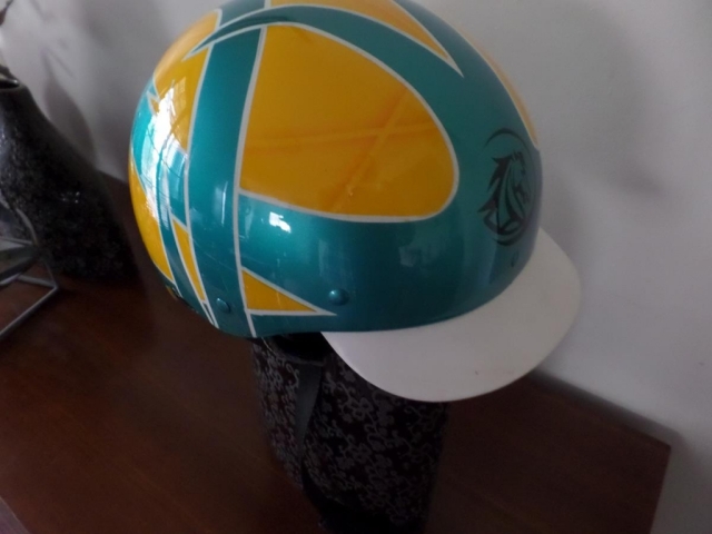 custom airbrushed Harness racing helmet