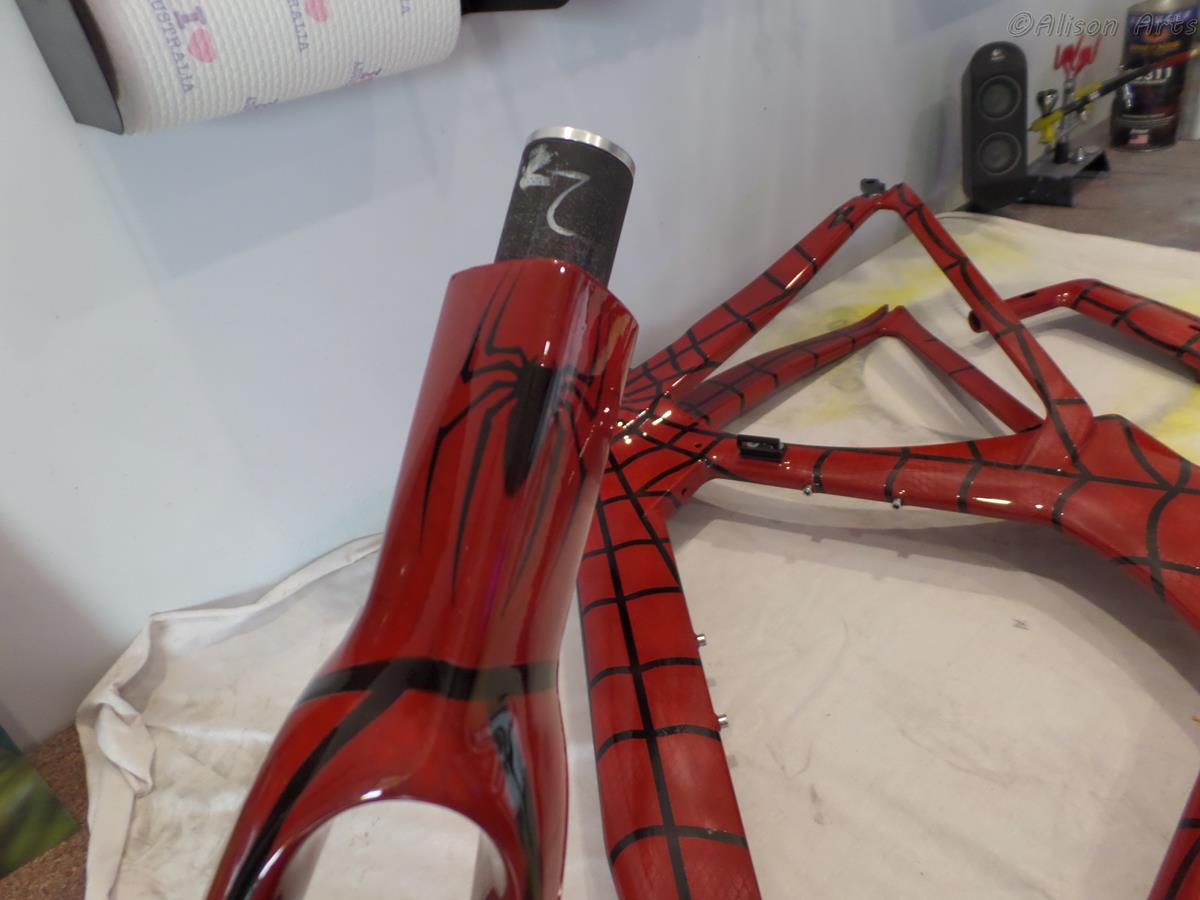 Airbrushed bike frame