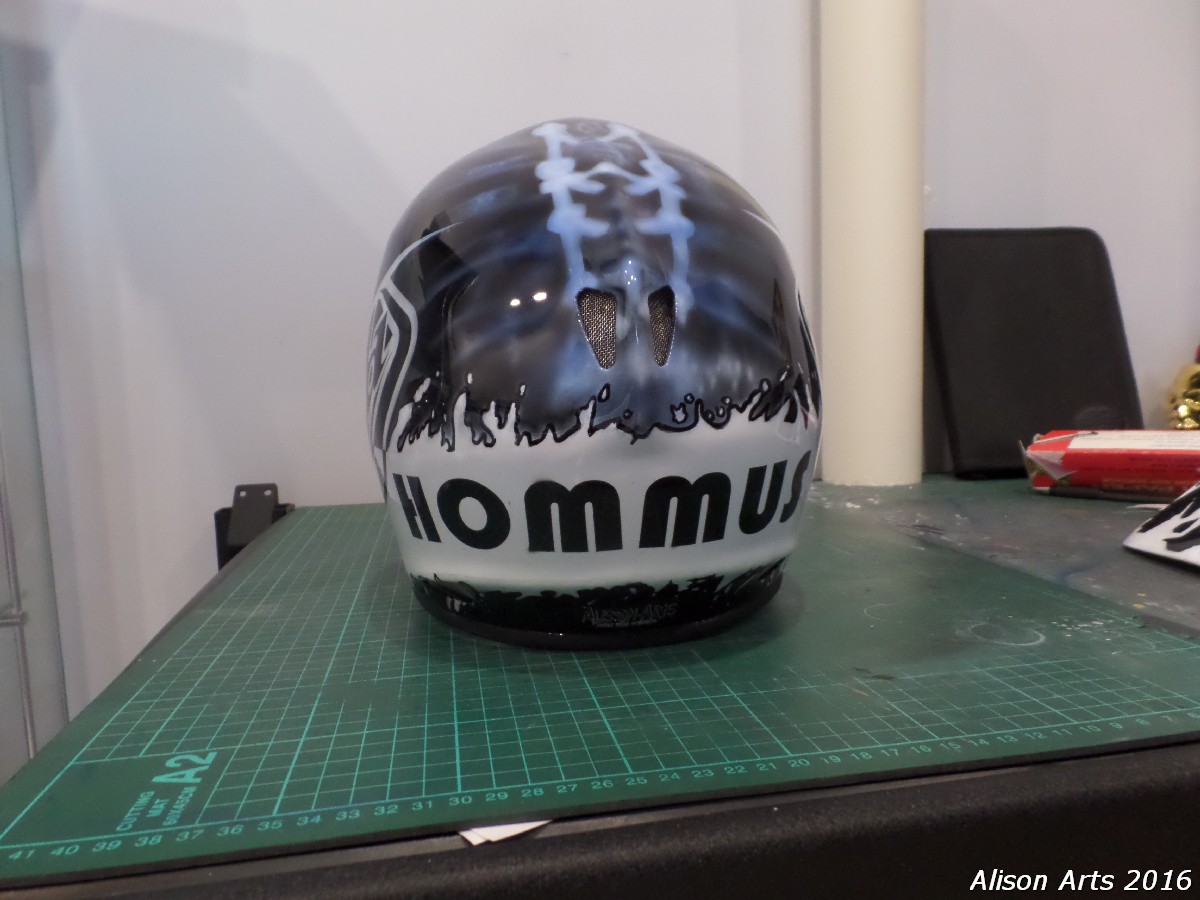 Custom painted downhill MTB helmet