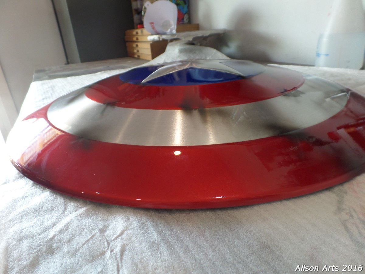 custom airbrushed captain america prop shield
