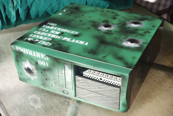 Ammo box themed PC case - front view