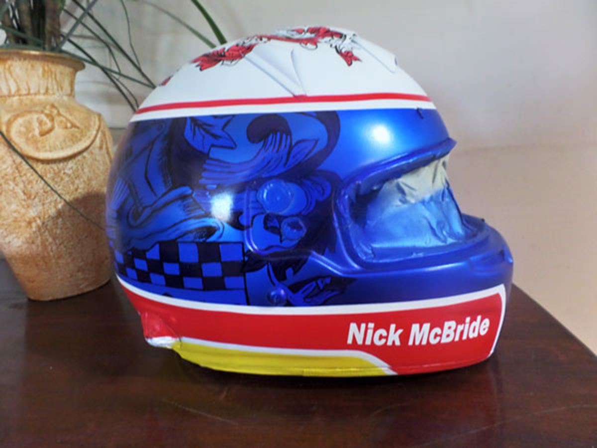 custom painted race helmet