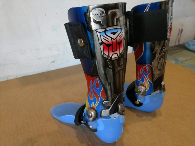Custom airbrushed Transformers AFO kids leg braces