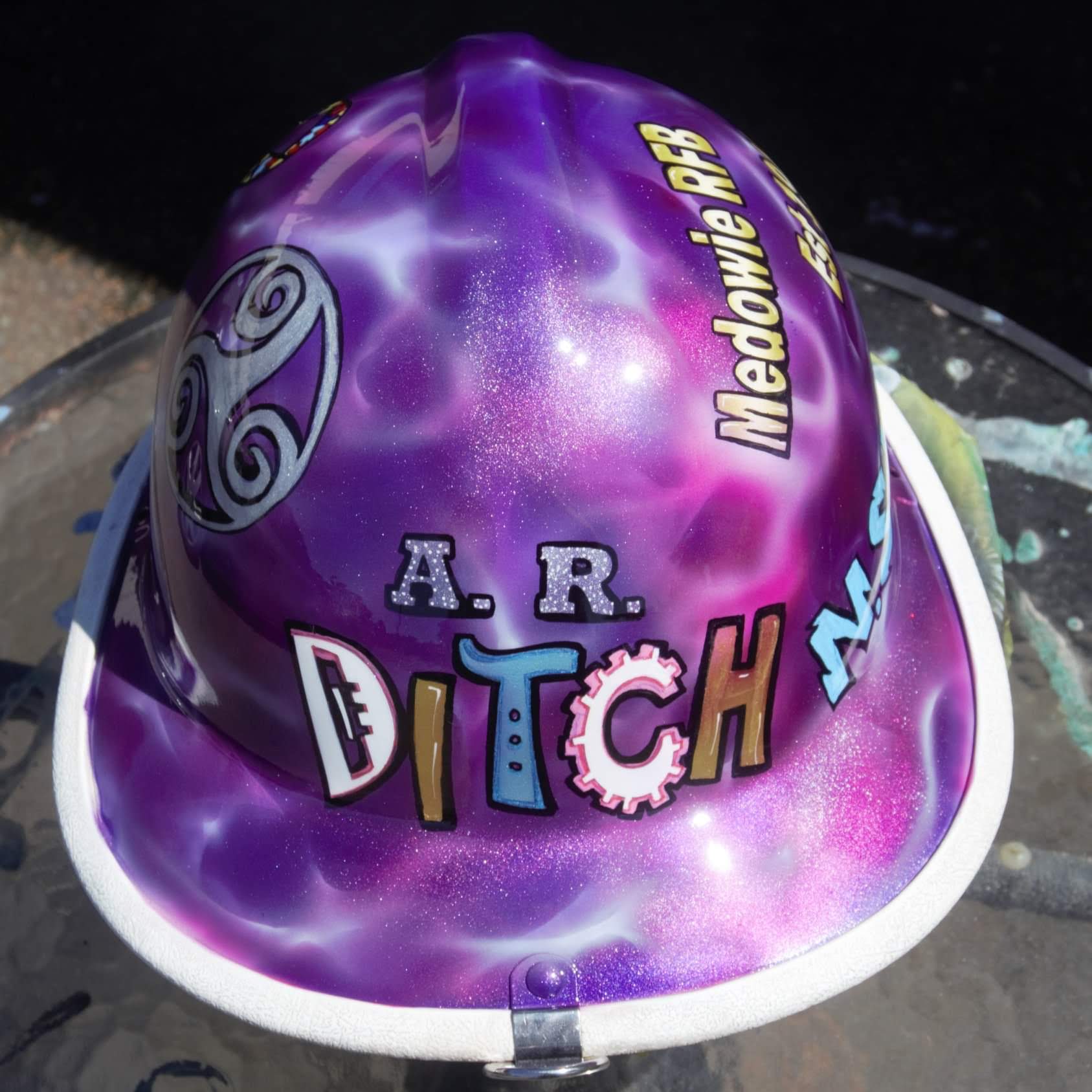 custom painted firefighter helmet