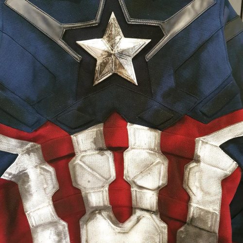 custom painted weathered captain america suit