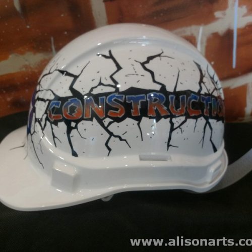 custom painted construction hard hat