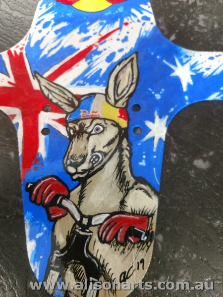original custom painted red bull kangaroo