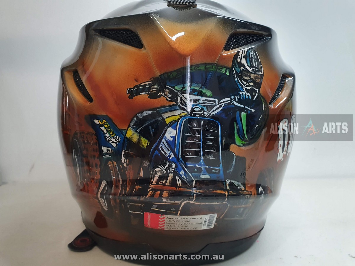 custom airbrushed quad bike helmet